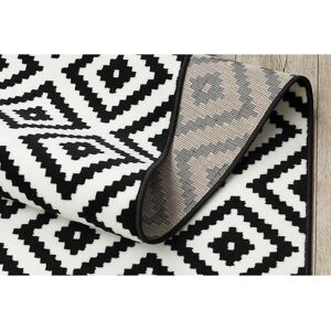 Dywany Łuszczów MORAD Ruta diamonds black / cream 100 cm - Runner Rug Dywany Łuszczów MORAD Ruta diamonds black / cream 100 cm - Runner Rug