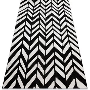 RugsX - Modern Herringbone Carpet 140x190cm - Beige/Black RugsX - Modern Herringbone Carpet 140x190cm - Beige/Black