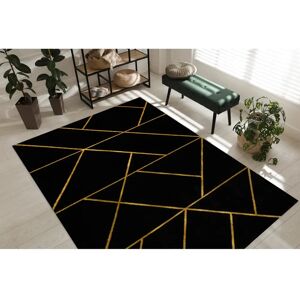 Dywany Łuszczów Tapis EMERALD - Géométrique Noir/Or - 1012 - Tapis Dywany Łuszczów Tapis EMERALD - Géométrique Noir/Or - 1012 - Tapis