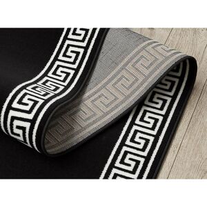 MORAD Grek Runner Rug - 70x480cm, Black, Polypropylene MORAD Grek Runner Rug - 70x480cm, Black, Polypropylene