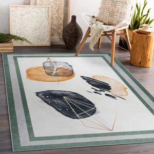 ANDRE 1088 White / Green Non-slip Washable Rug - Rug ANDRE 1088 White / Green Non-slip Washable Rug - Rug