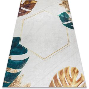 ANDRE 1150 White/Gold Hexagon Non-slip Rug ANDRE 1150 White/Gold Hexagon Non-slip Rug