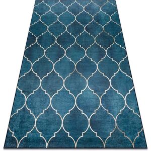 Tapis Lavable Bleu ANDRE - Trelis Marocain Antidérapant - 160x220cm - Publicité Tapis Lavable Bleu ANDRE - Trelis Marocain Antidérapant - 160x220cm - Publicité