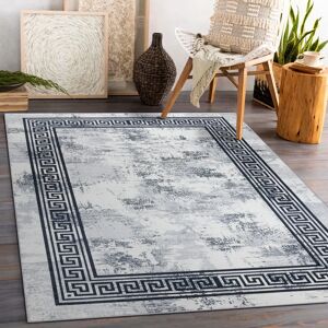ANDRE Washing Rug - Black / White - 5mm, Polyester, Anti-slip - 80x150cm ANDRE Washing Rug - Black / White - 5mm, Polyester, Anti-slip - 80x150cm