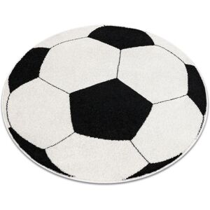 SILVER Circle Football Carpet - 120cm - Black & White - Carpet SILVER Circle Football Carpet - 120cm - Black & White - Carpet