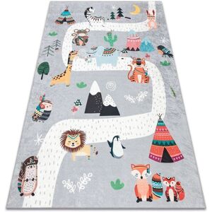 RugsX Bambino 2160 Grey Non-slip Washable Rug - Kids' Room Decor RugsX Bambino 2160 Grey Non-slip Washable Rug - Kids' Room Decor