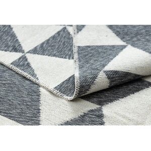 Dywany Łuszczów Twin Carpet - Cotton, Double-sided, Ecological Fringes - Anthracite / Cream - 160x220cm Dywany Łuszczów Twin Carpet - Cotton, Double-sided, Ecological Fringes - Anthracite / Cream - 160x220cm