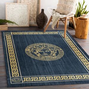 Tapis lavable antidérapant ANDRE 1972 bleu/or - 160x220cm Tapis lavable antidérapant ANDRE 1972 bleu/or - 160x220cm