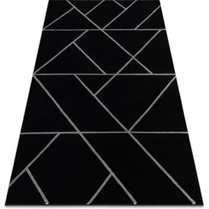 EMERALD Carpet 7543 Glamour, Stylish Geometric Black Silver - Carpet EMERALD Carpet 7543 Glamour, Stylish Geometric Black Silver - Carpet