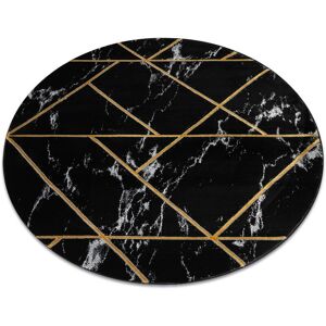 RugsX Emerald Model 2000 Circle - Glamour, Stylish Marble, Geometric Black/Gold - 120cm RugsX Emerald Model 2000 Circle - Glamour, Stylish Marble, Geometric Black/Gold - 120cm