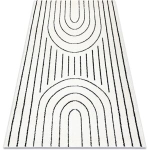 RugsX 8494 Geometric Carpet - Cream Black - 80x150cm RugsX 8494 Geometric Carpet - Cream Black - 80x150cm
