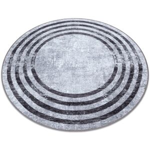 RugsX MIRO 51231.806 circle washing carpet Lines anti-slip - grey / black - Rugs RugsX MIRO 51231.806 circle washing carpet Lines anti-slip - grey / black - Rugs