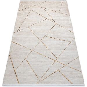 RugsX Duke Cream / Gold Modern Carpet - Geometric, Soft, 80x150 cm RugsX Duke Cream / Gold Modern Carpet - Geometric, Soft, 80x150 cm