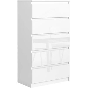 3XE LIVING Commode Blanche 5 Tiroirs - Mobilier de Rangement - Publicité 3XE LIVING Commode Blanche 5 Tiroirs - Mobilier de Rangement - Publicité