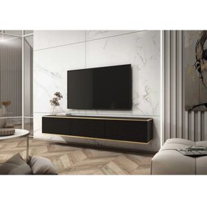 Meuble TV Moderne 3XE LIVING - Push-to-Open, Bords dorés - Publicité Meuble TV Moderne 3XE LIVING - Push-to-Open, Bords dorés - Publicité