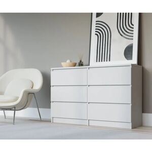 3XE LIVING - 6-drawer 120cm - Blanc mat - commode - Publicité 3XE LIVING - 6-drawer 120cm - Blanc mat - commode - Publicité
