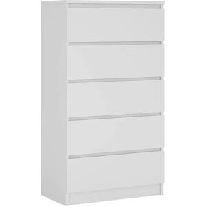 Commode de rangement blanche 5 tiroirs - 3XE LIVING Commode de rangement blanche 5 tiroirs - 3XE LIVING