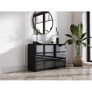 3XE LIVING Coffre de rangement noir - Meuble chambre 6 tiroirs - Publicité 3XE LIVING Coffre de rangement noir - Meuble chambre 6 tiroirs - Publicité