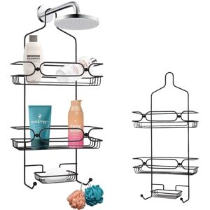 Vilde Czarna metalowa półka łazienkowa - 61x28,5x12,5 cm Półka łazienkowa Vilde Czarna metalowa półka łazienkowa - 61x28,5x12,5 cm Półka łazienkowa