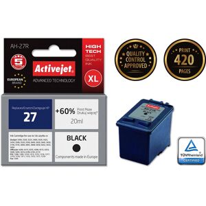 Cartucho de tinta negro Activejet AH-27R - Tinta inkjet, 20 ml, Compatible con HP Cartucho de tinta negro Activejet AH-27R - Tinta inkjet, 20 ml, Compatible con HP
