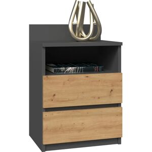 Topeshop M1 Antracyt/Artisan Mesita de Noche - 2 Cajones Roble Topeshop M1 Antracyt/Artisan Mesita de Noche - 2 Cajones Roble