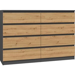 Topeshop M8 140 Komoda - Antracit / Dąb Artisan Topeshop M8 140 Komoda - Antracit / Dąb Artisan