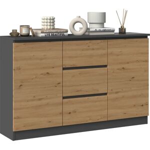 Topeshop 2D3S Komoda - Moderní antracit/dřevo Topeshop 2D3S Komoda - Moderní antracit/dřevo