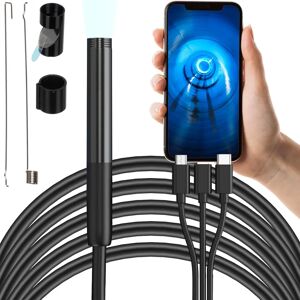 Bigstren Endoskooppi - Tarkastuskamera - 2m - 6 LED-valoa - USB-C, microUSB, Lightning Bigstren Endoskooppi - Tarkastuskamera - 2m - 6 LED-valoa - USB-C, microUSB, Lightning