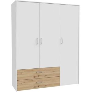 Forte Culgoa Weiß Eiche Kleiderschrank - 3-türig Stauraum Forte Culgoa Weiß Eiche Kleiderschrank - 3-türig Stauraum