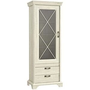 Forte Kashmir Weiß FSC Holz Glas Metall Vitrine Forte Kashmir Weiß FSC Holz Glas Metall Vitrine