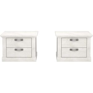 Forte KASHMIR Nachttisch - Nachttisch, 2 Stück, Weiß Forte KASHMIR Nachttisch - Nachttisch, 2 Stück, Weiß