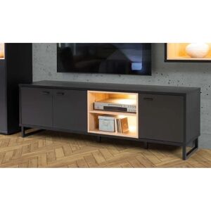 Forte Decyma Schwarzes TV-Board - Sideboard Forte Decyma Schwarzes TV-Board - Sideboard