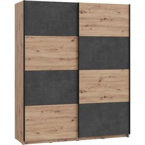 Forte Raven Artisan Eiche Dunkelgrau Kleiderschrank - 170x210x61 cm Forte Raven Artisan Eiche Dunkelgrau Kleiderschrank - 170x210x61 cm