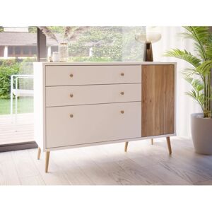 Forte Harlson EasyKlix Weiß Mauvella Eiche Sideboard - Sideboard Forte Harlson EasyKlix Weiß Mauvella Eiche Sideboard - Sideboard