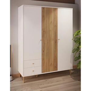 Forte Harllson EasyKlix Wardrobe - 3-Door, FSC Wood, Modern Finish Forte Harllson EasyKlix Wardrobe - 3-Door, FSC Wood, Modern Finish