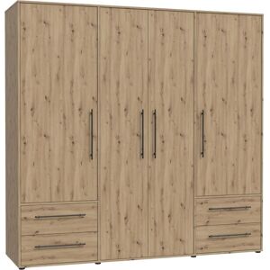 Forte Mokkaris Kleiderschrank - 3-4 Türen, Braun, 205x58x200cm Forte Mokkaris Kleiderschrank - 3-4 Türen, Braun, 205x58x200cm