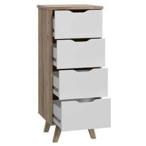 Commode blanche Vankka Forte - 4 tiroirs - Publicité Commode blanche Vankka Forte - 4 tiroirs - Publicité
