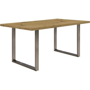 Forte Obdélníkový jídelní stůl - řemeslná dubová a ocelová konstrukce - 160x74,1cm Forte Obdélníkový jídelní stůl - řemeslná dubová a ocelová konstrukce - 160x74,1cm