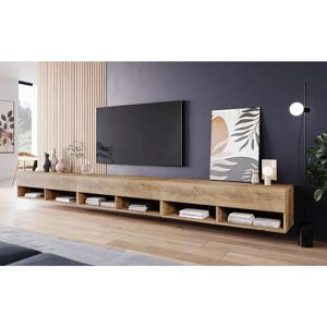 Wotan/Černá TV skříňka - 300cm - Moderní nábytek Wotan/Černá TV skříňka - 300cm - Moderní nábytek