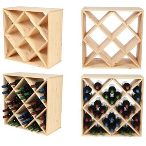 Wamar-Sosenka - RW61 - X4 - Drewno sosnowe naturalne - Regał na wino Wamar-Sosenka - RW61 - X4 - Drewno sosnowe naturalne - Regał na wino