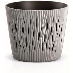 Prosperplast Runder Kunststoff-Blumentopf - Sand Textur 3L Grau Prosperplast Runder Kunststoff-Blumentopf - Sand Textur 3L Grau