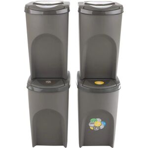 Zestaw 4 koszy do recyklingu Prosperplast Keden - 4 modułowe 35L jednostki Zestaw 4 koszy do recyklingu Prosperplast Keden - 4 modułowe 35L jednostki