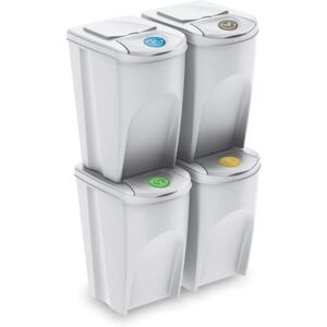 Keden - Sada 4 recyklovacích košů 4x35L - Bílá Keden - Sada 4 recyklovacích košů 4x35L - Bílá