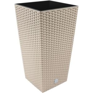 Maceta Rato Square de Prosperplast - Resistente a la intemperie, Inserto extraíble, Diseño moderno en ratán Maceta Rato Square de Prosperplast - Resistente a la intemperie, Inserto extraíble, Diseño moderno en ratán