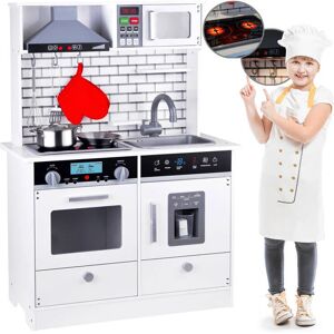 Viking Choice Speelgoedkeuken - Hout - Licht & Geluid - 65x30x92cm - Wit Viking Choice Speelgoedkeuken - Hout - Licht & Geluid - 65x30x92cm - Wit