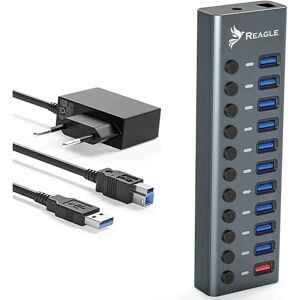 REAGLE - USB Hub - 11 Portów - Srebrny - Hub REAGLE - USB Hub - 11 Portów - Srebrny - Hub