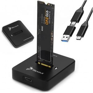 REAGLE - M.2 NVMe i SATA - Czarny - USB-C - Obudowa dysku twardego REAGLE - M.2 NVMe i SATA - Czarny - USB-C - Obudowa dysku twardego