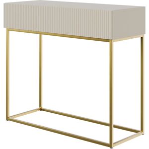 Mesa consola Veldio de Selsey - 90cm - taupe con patas doradas Mesa consola Veldio de Selsey - 90cm - taupe con patas doradas