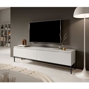 Szafka RTV Biała Bemmi - 175 cm, Nowoczesny Minimalistyczny Design Szafka RTV Biała Bemmi - 175 cm, Nowoczesny Minimalistyczny Design