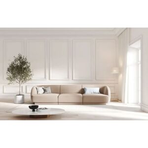 Canapea 3 Locuri din Velur Cappuccino - Micadoni Home Canapea 3 Locuri din Velur Cappuccino - Micadoni Home
